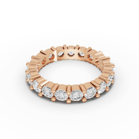 2.44 Ct Round Diamond U-Prong Shared Prong Eternity Band