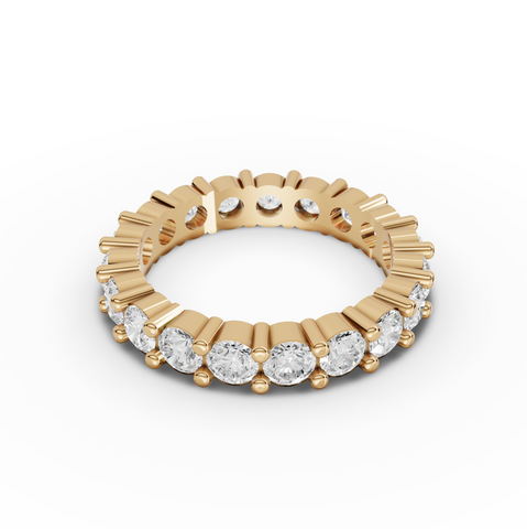 2.44 Ct Round Diamond U-Prong Shared Prong Eternity Band