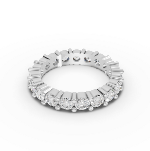 2.44 Ct Round Diamond U-Prong Shared Prong Eternity Band