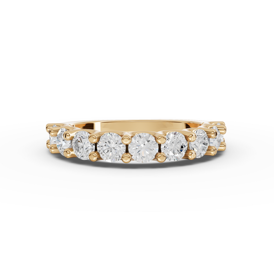 1.45 Ct Round U-Prong Half Eternity Ring