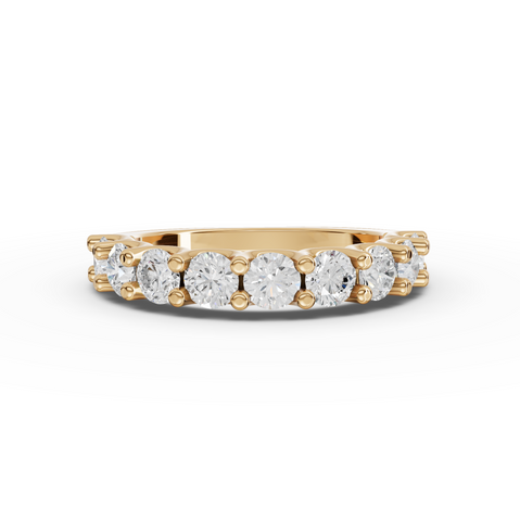 1.45 Ct Classic U-Prong Diamond Half Eternity Ring