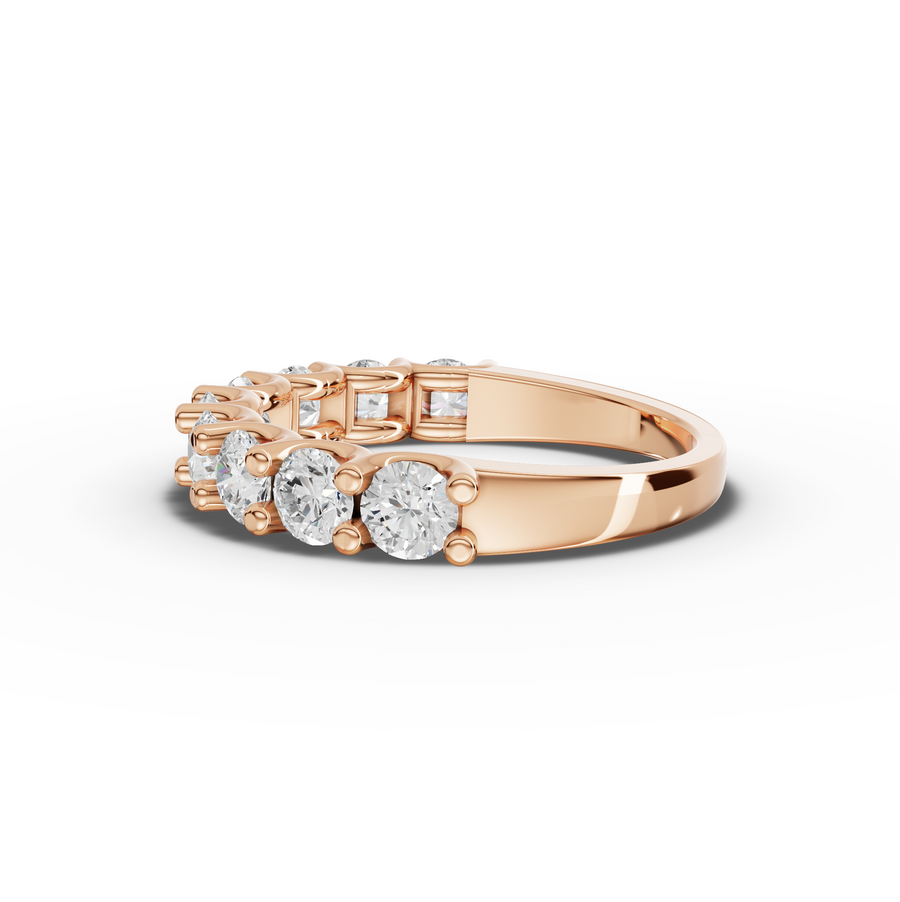 1.45 Ct Round U-Prong Half Eternity Ring