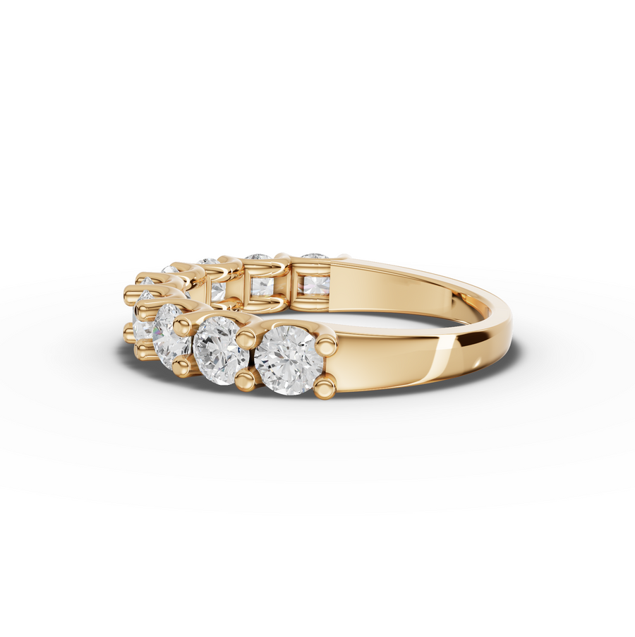 1.45 Ct Round U-Prong Half Eternity Ring
