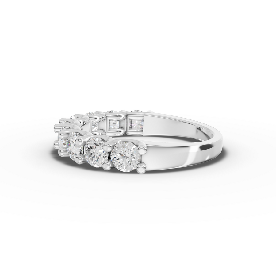 1.45 Ct Round U-Prong Half Eternity Ring