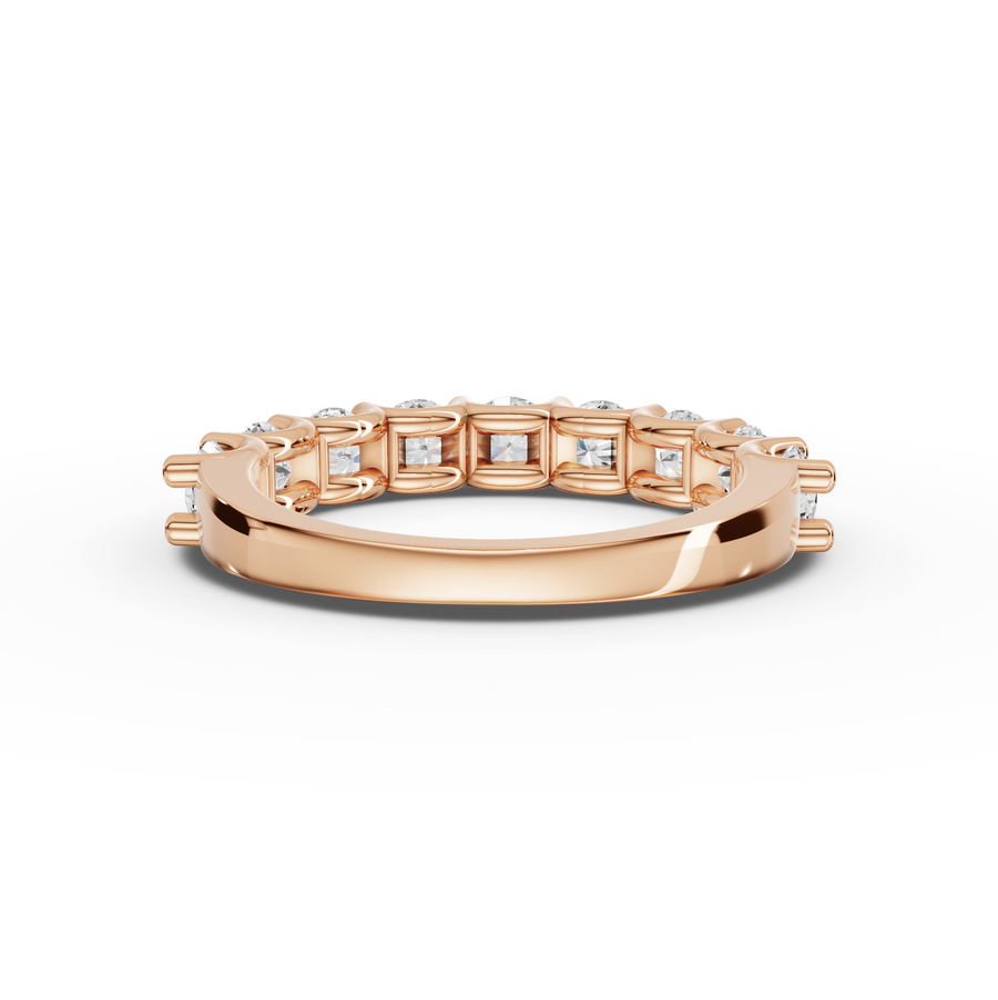 1.45 Ct Round U-Prong Half Eternity Ring