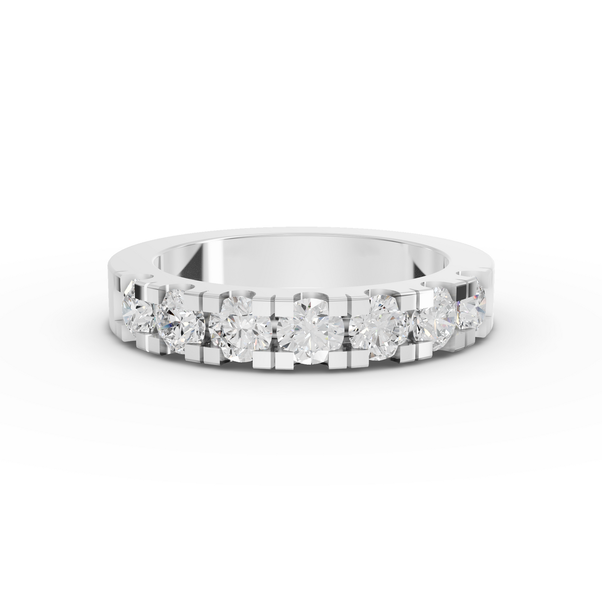 1.13 Ct Geometric Edge Diamond Haalf Eternity Band