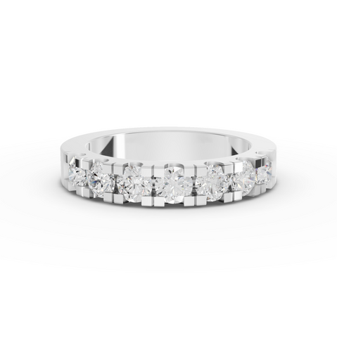 1.13 Ct Geometric Edge Diamond Haalf Eternity Band