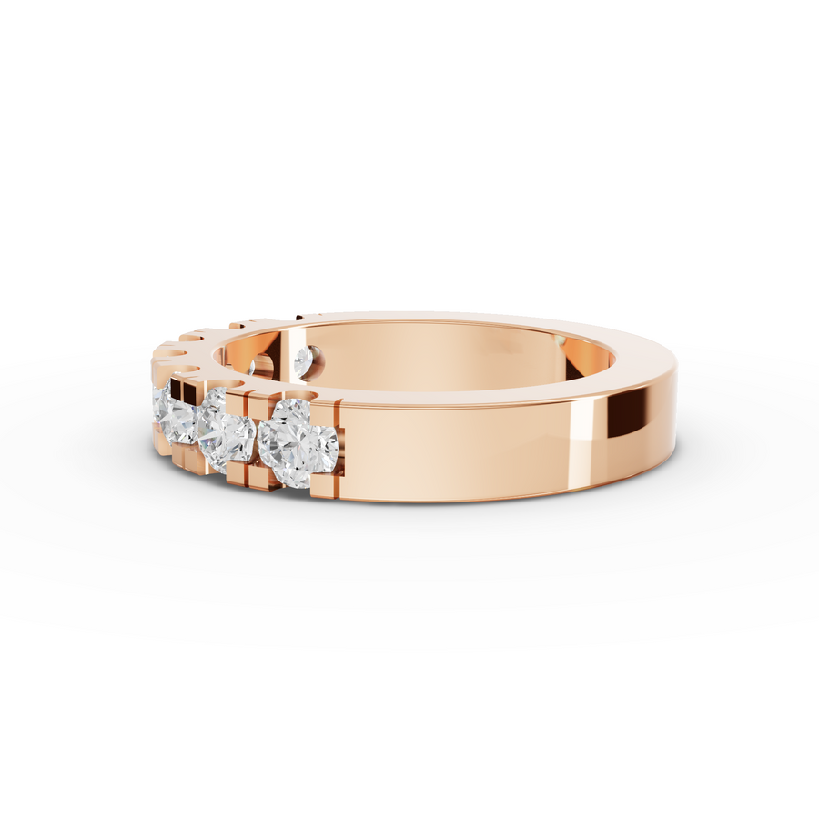 1.13 Ct Round Bar-Set Half Eternity Band
