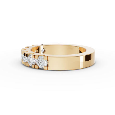 1.13 Ct Geometric Edge Diamond Haalf Eternity Band