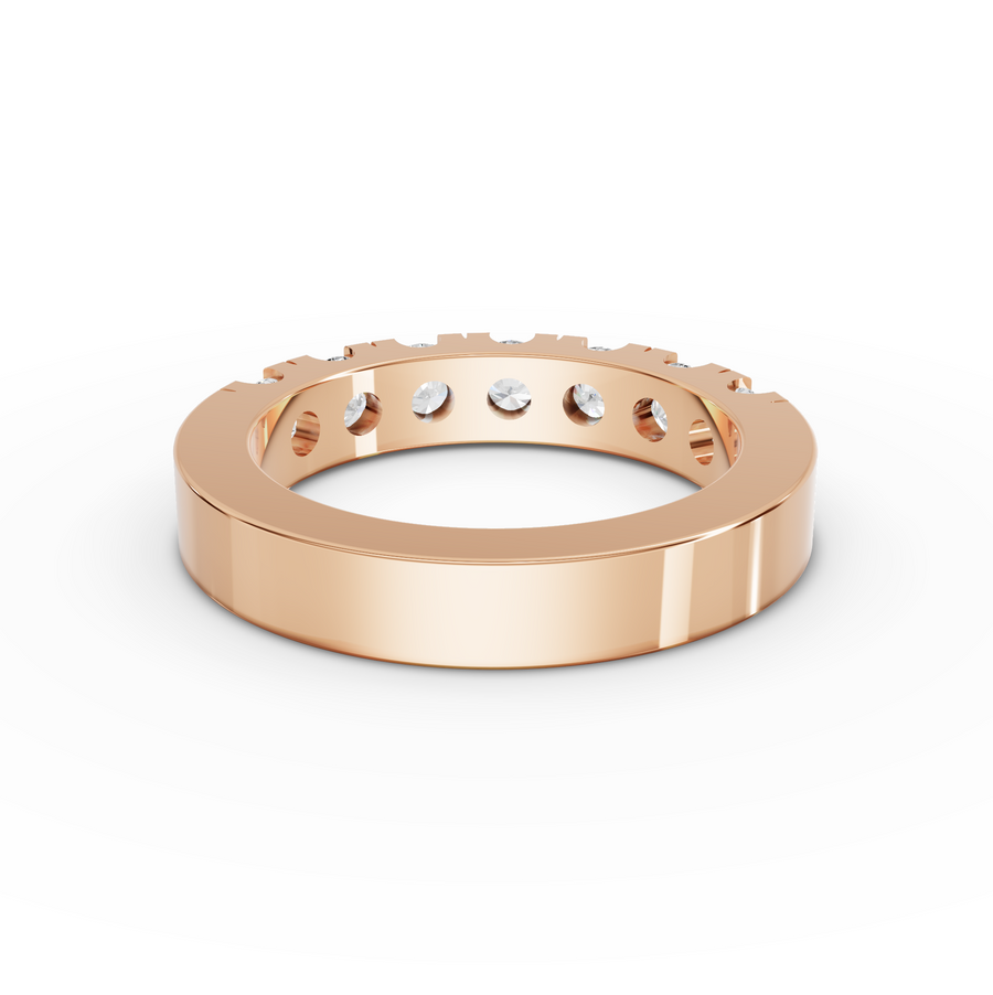 1.13 Ct Round Bar-Set Half Eternity Band