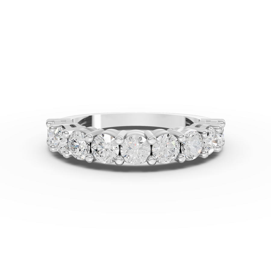 1.45 ct round lab diamond shared-prong full eternity ring with continuous sparkling diamonds around the band