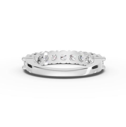 1.45 Ct Classic Round Diamond Shared Prong Half Eternity Band