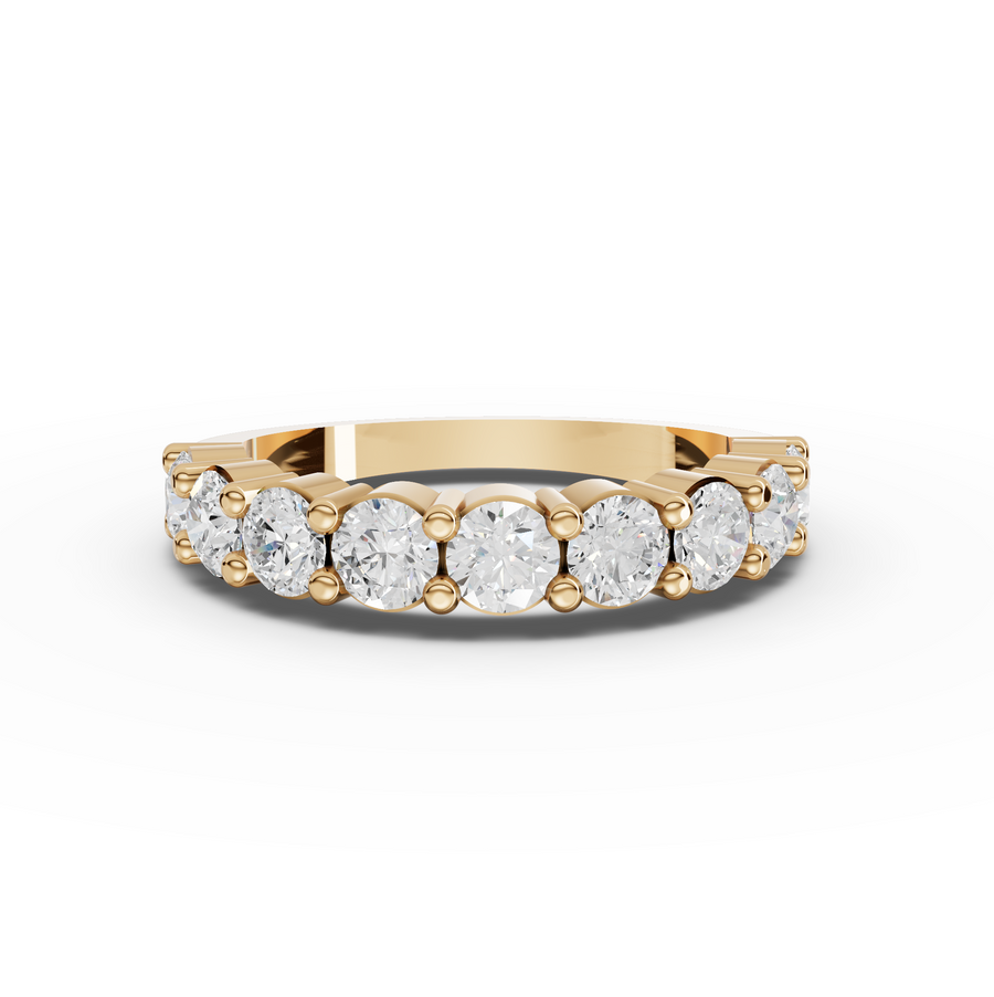 1.45 Ct Round Baskets Setting Half Eternity Ring