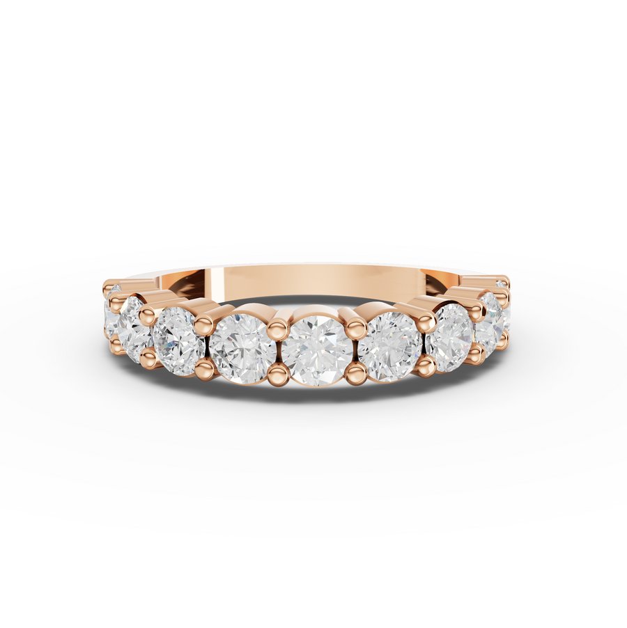 1.45 Ct Round Baskets Setting Half Eternity Ring