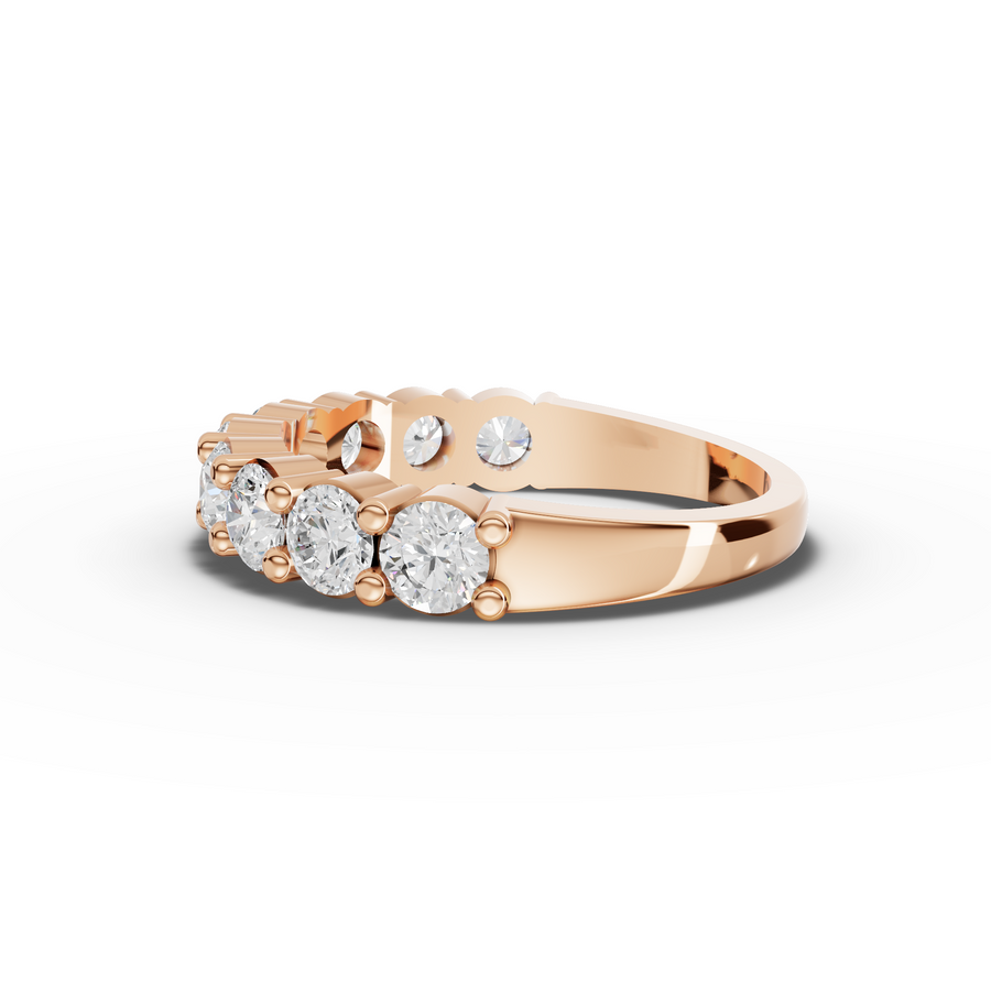 1.45 Ct Round Baskets Setting Half Eternity Ring