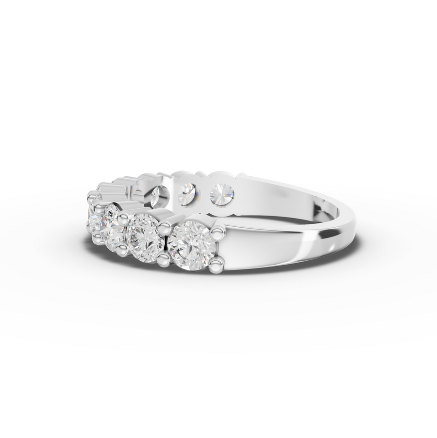 1.45 Ct Round Baskets Setting Half Eternity Ring