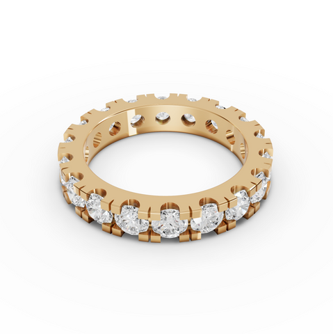 2.89 Ct Round Diamond Full Eternity Channel Set Wedding Band