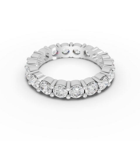 2.89 Ct Round Cut Diamond Full Eternity Shared Prong Wedding Band Ring