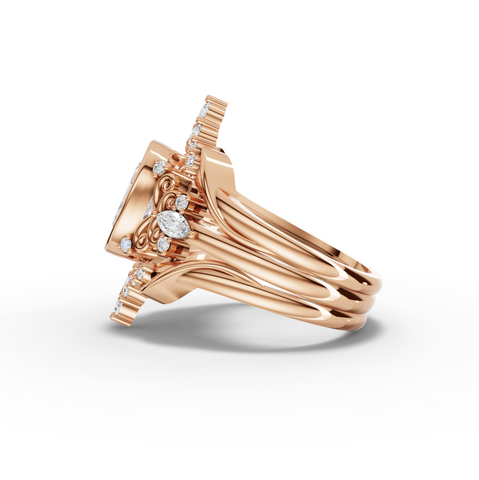 2.03 Ct Oval Diamond Vintage Halo Engagement Ring with Split Shank