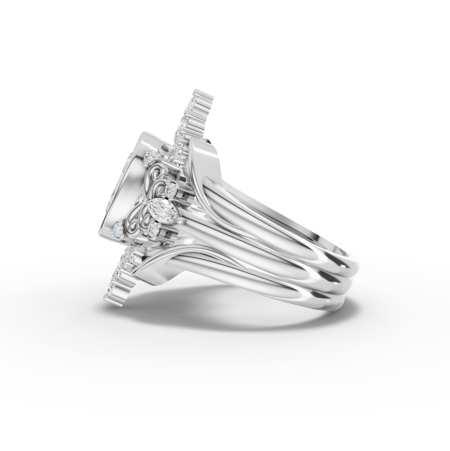 2.03 Ct Vintage Oval Halo Ring Se 1.5 Carats Center
