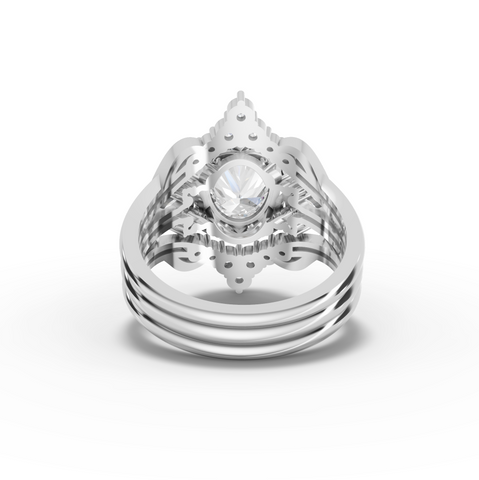 2.03 Ct Oval Diamond Vintage Halo Engagement Ring with Split Shank