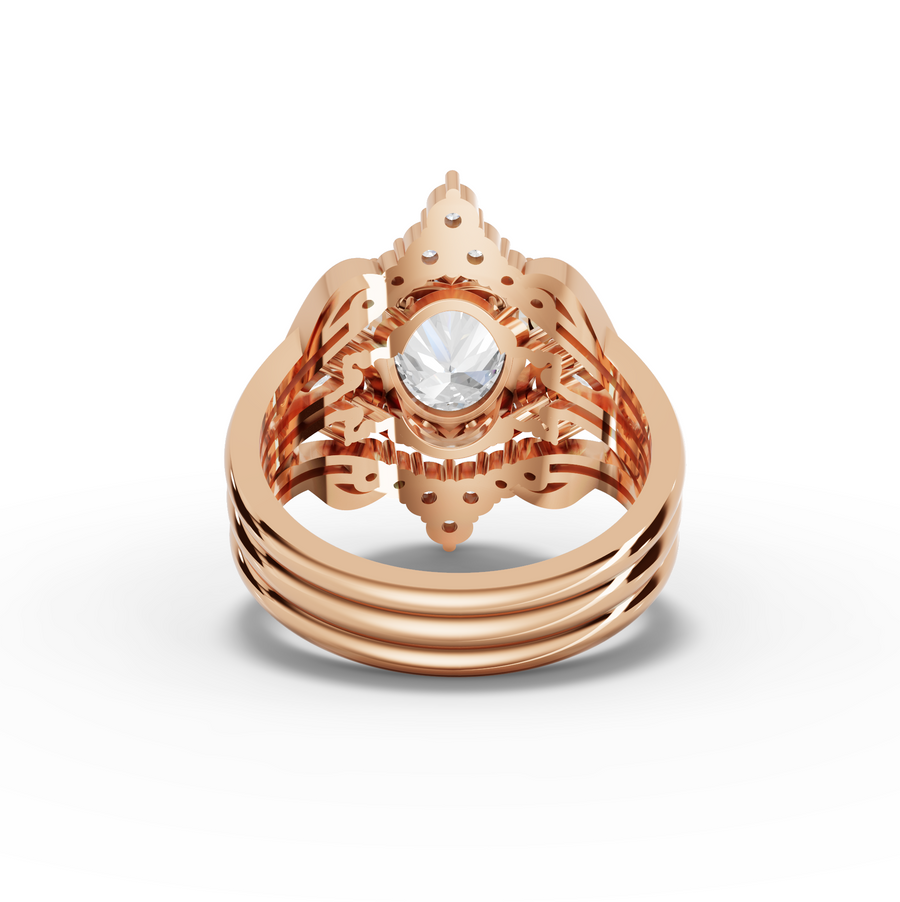 2.03 Ct Vintage Oval Halo Ring Se 1.5 Carats Center