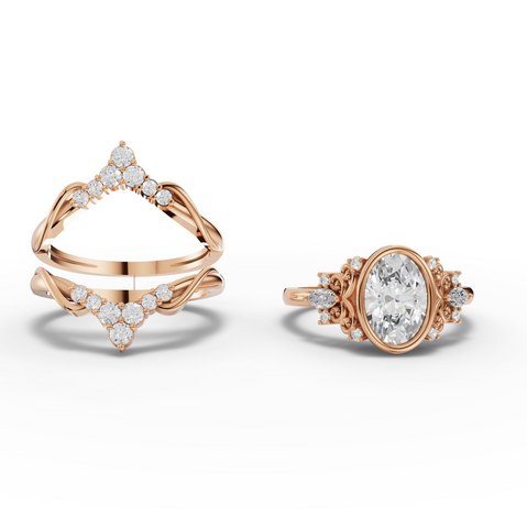 2.03 Ct Oval Diamond Vintage Halo Engagement Ring with Split Shank