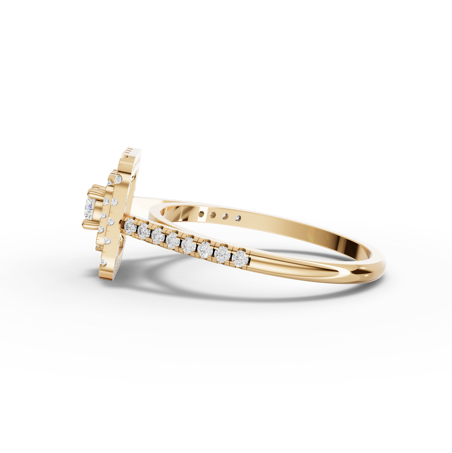 0.50 Ct Round Double Halo Lab Diamond Ring