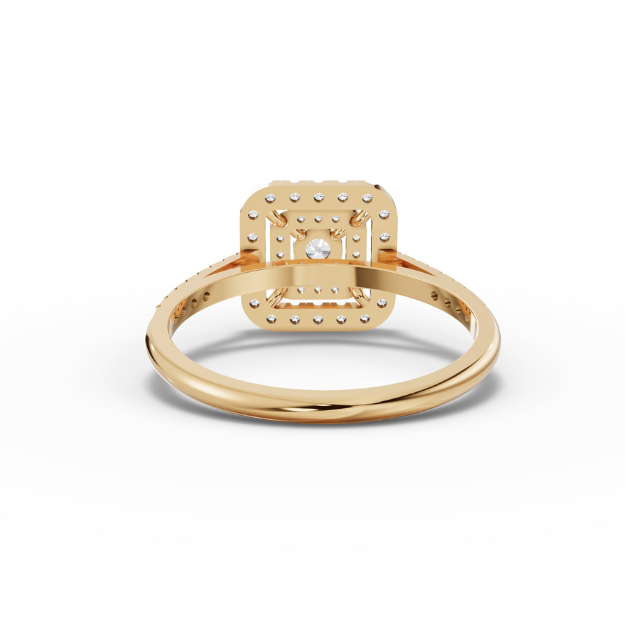 0.50 Ct Round Double Halo Lab Diamond Ring