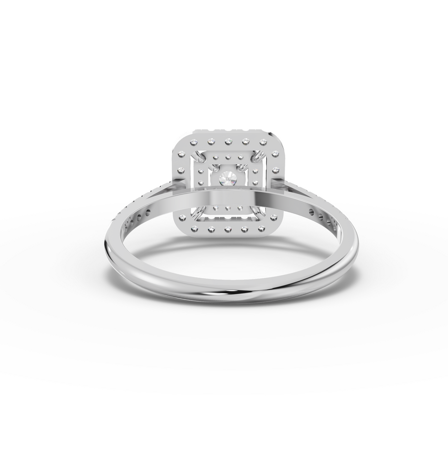 0.50 Ct Round Double Halo Lab Diamond Ring
