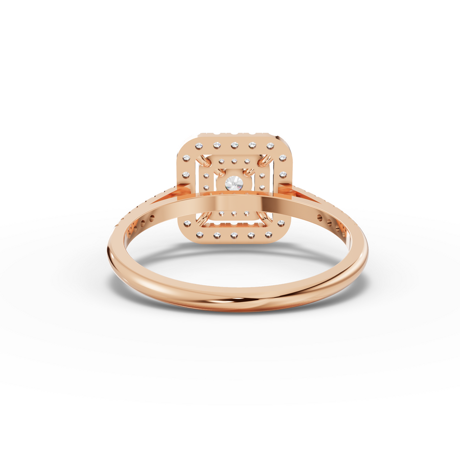 0.50 Ct Round Double Halo Lab Diamond Ring