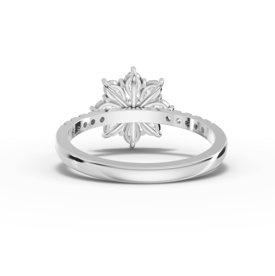 0.89 Ct Round Cluster With Side Stone Ring