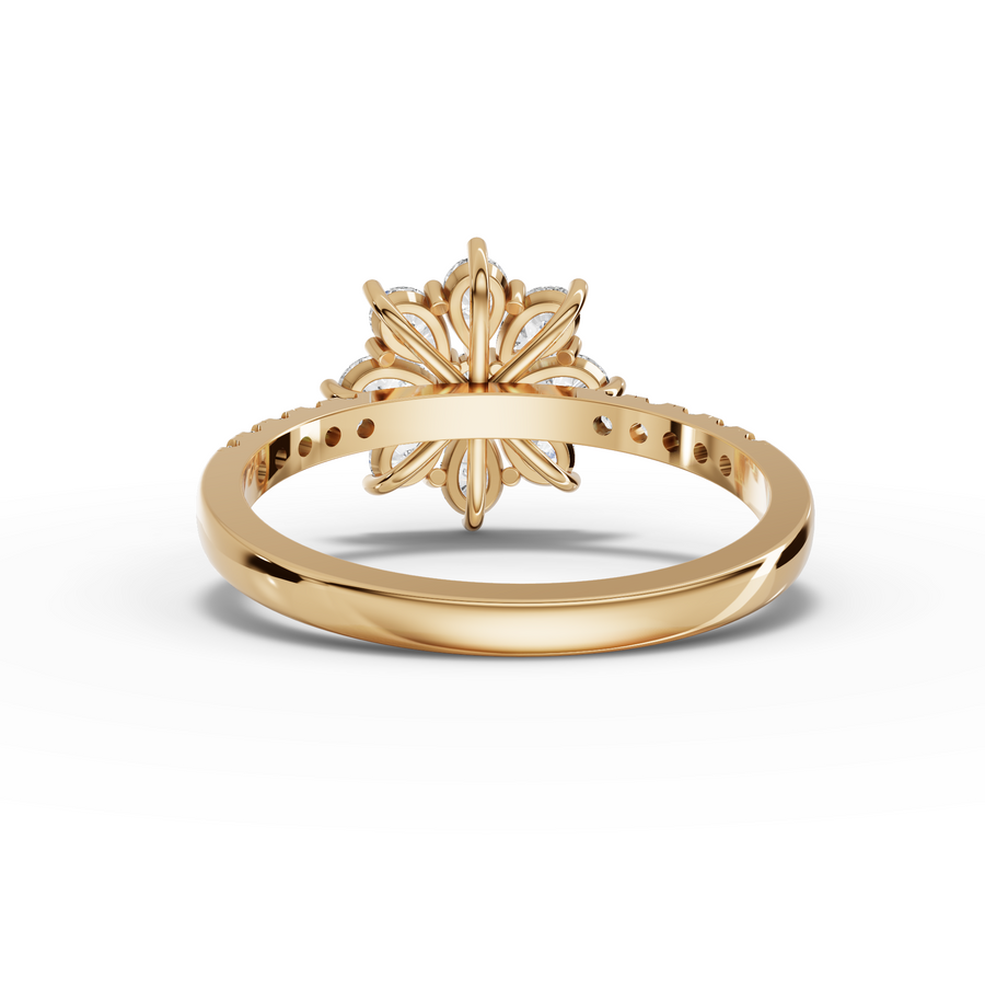 0.89 Ct Round Cluster With Side Stone Ring