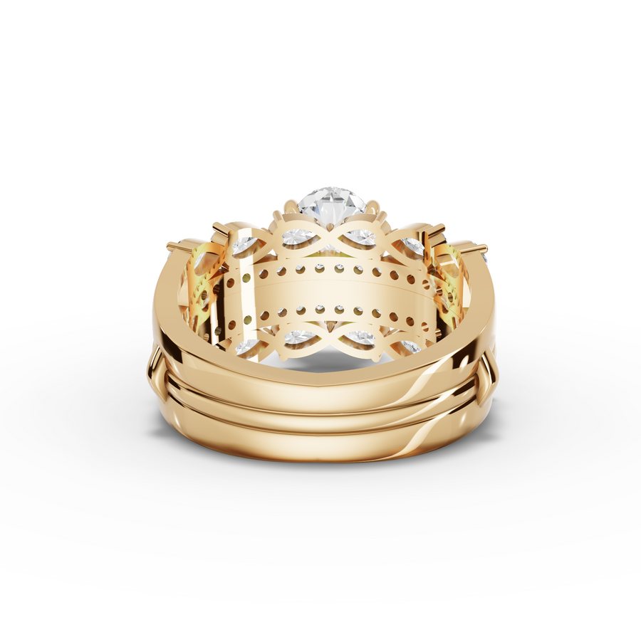 2.87 Ct Pear Solitaire With Double Band Set 1.5 Ct Center