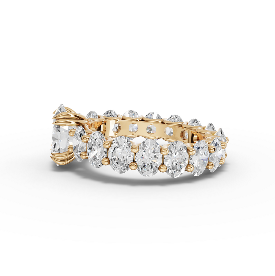 5.49 Ct Oval Solitaire With Side Stone Ring 1.50 Ct Center