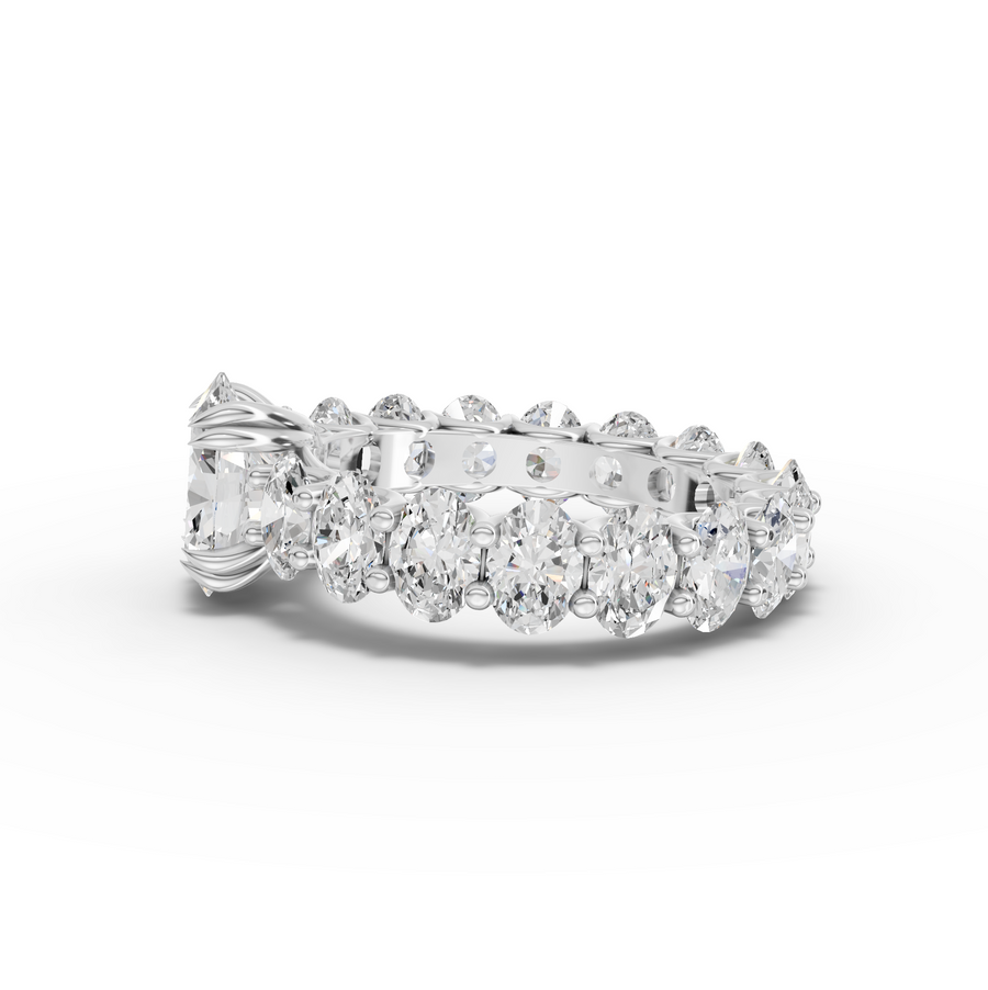 5.49 Ct Oval Solitaire With Side Stone Ring 1.50 Ct Center