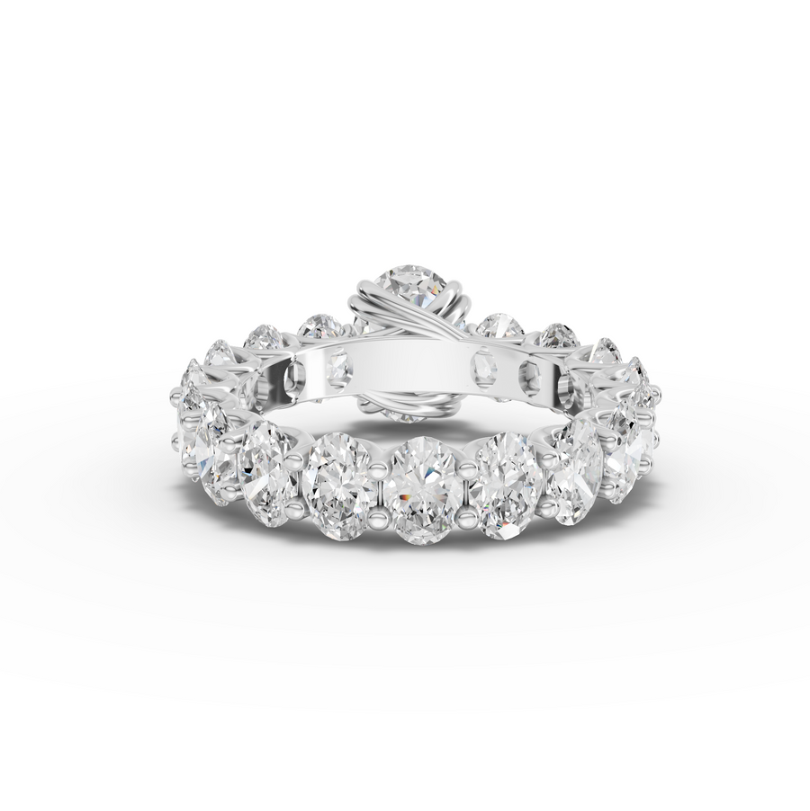 5.49 Ct Oval Solitaire With Side Stone Ring 1.50 Ct Center