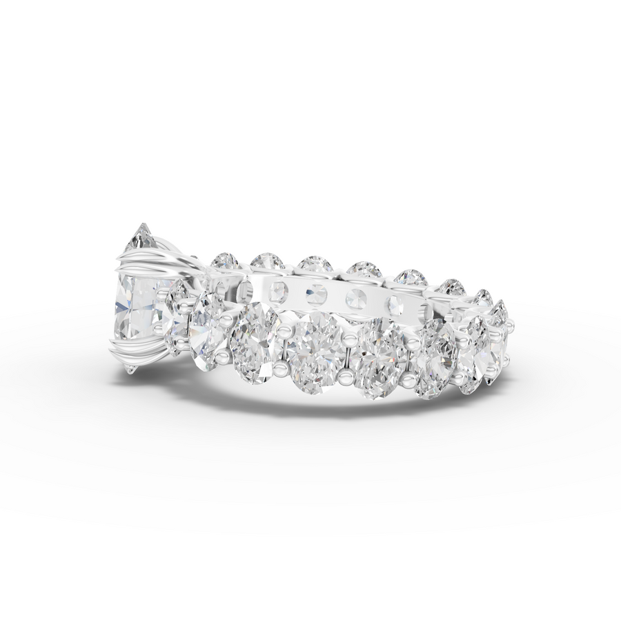 5.99 Ct Oval Solitaire With Side Stone Ring 2.00 Ct Center