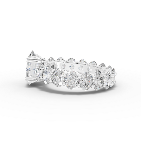 5.99 Ct Oval Solitaire with Eternity Band Lab Grown Diamond Ring
