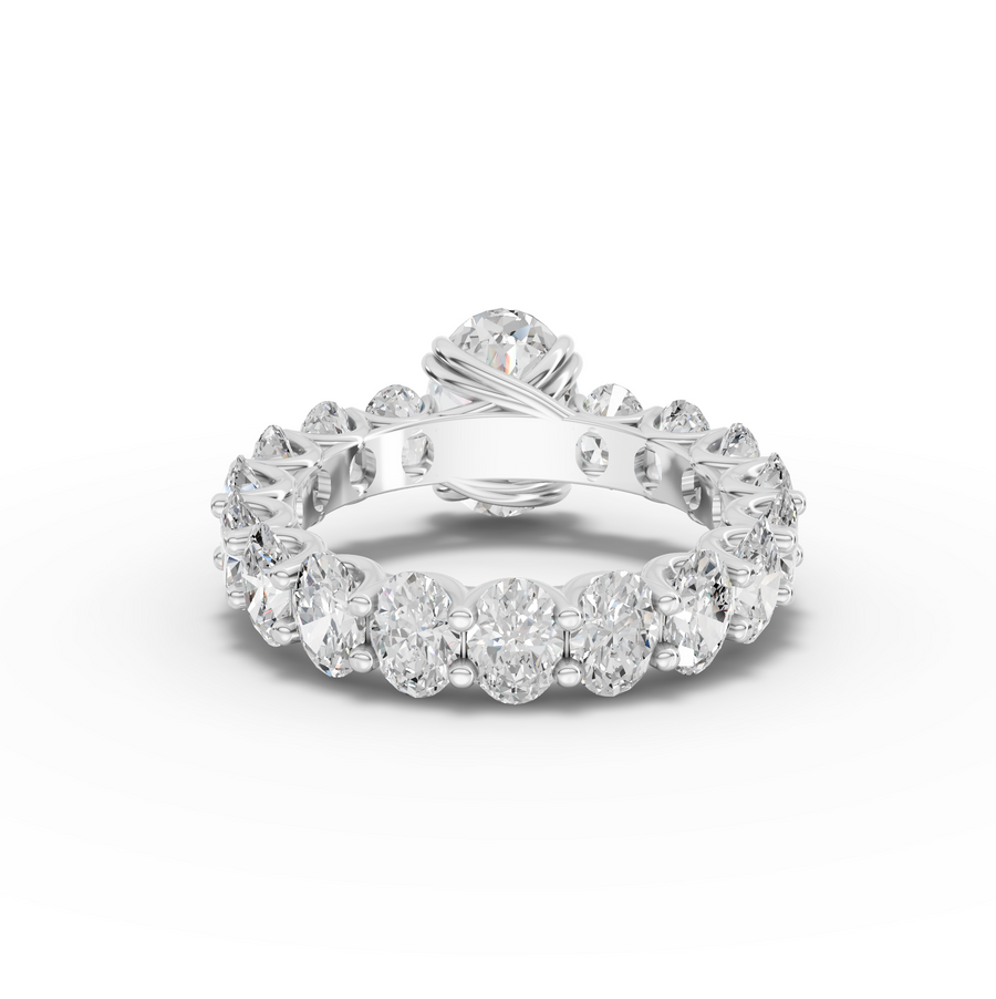 5.99 Ct Oval Solitaire With Side Stone Ring 2.00 Ct Center