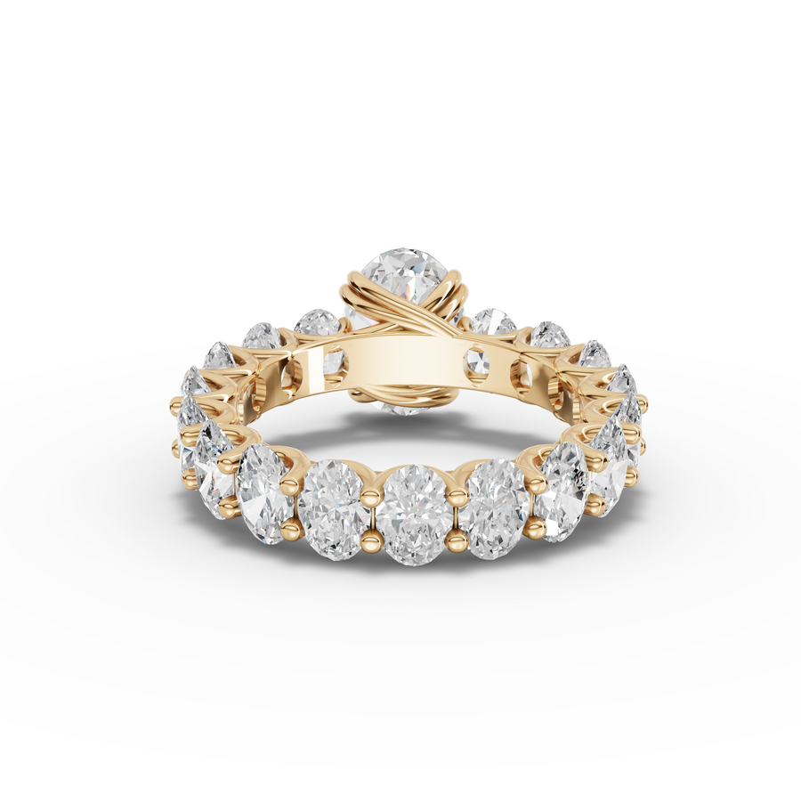 5.99 Ct Oval Solitaire With Side Stone Ring 2.00 Ct Center
