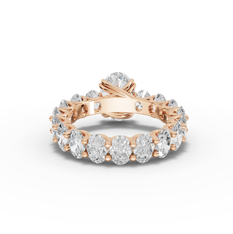 5.99 Ct Oval Solitaire with Eternity Band Lab Grown Diamond Ring