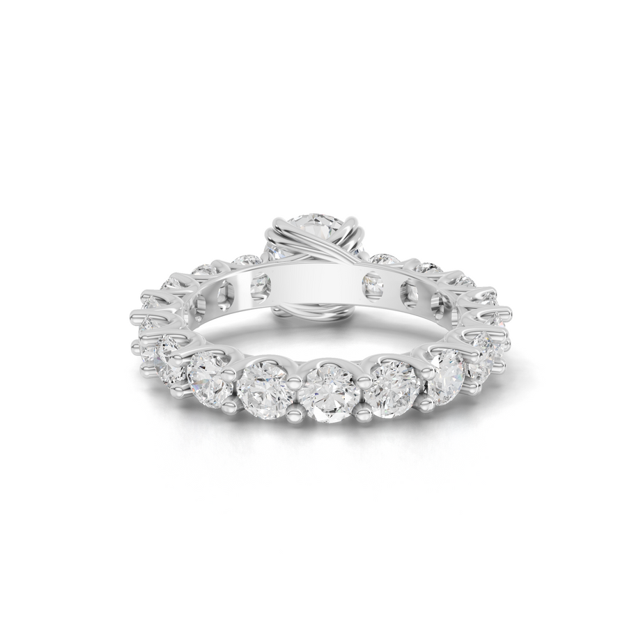 4.01 Ct Round Solitaire With Side Stone Ring 1.50 Ct Center
