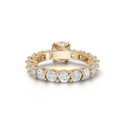 4.01 Ct Round Solitaire with Tapered Side Stones Lab Grown Diamond Ring