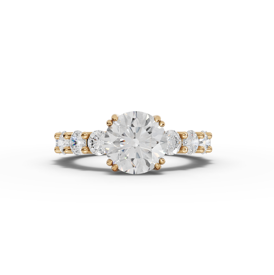 4.51 Ct Cushion Solitaire With Side Stone Ring 2.00 Ct Center