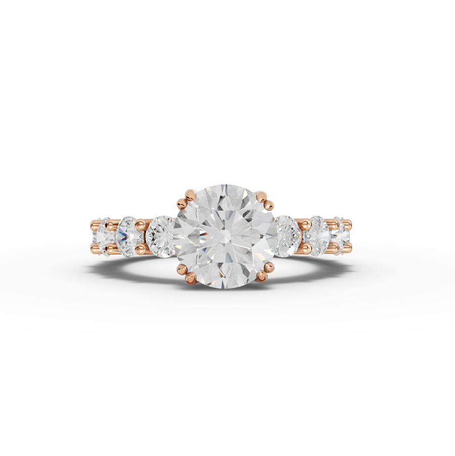 4.51 Ct Cushion Solitaire With Side Stone Ring 2.00 Ct Center