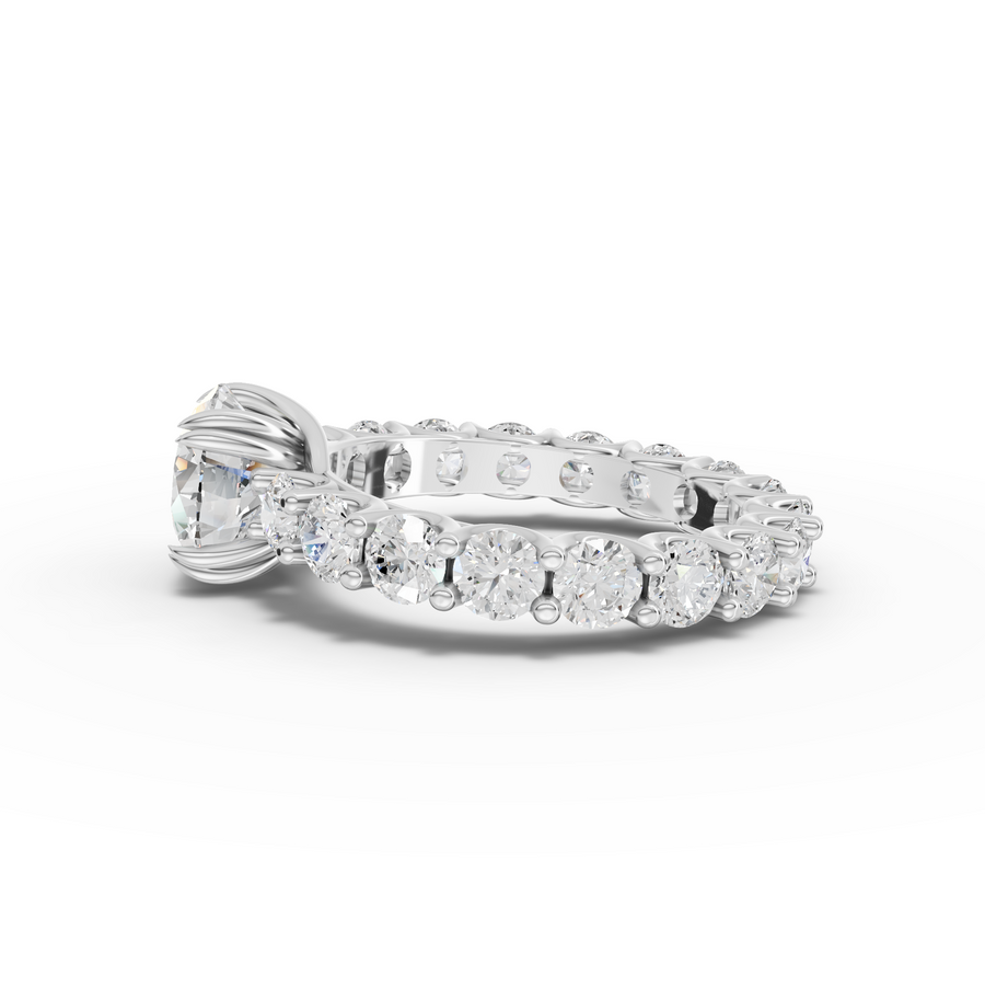 4.51 Ct Cushion Solitaire With Side Stone Ring 2.00 Ct Center