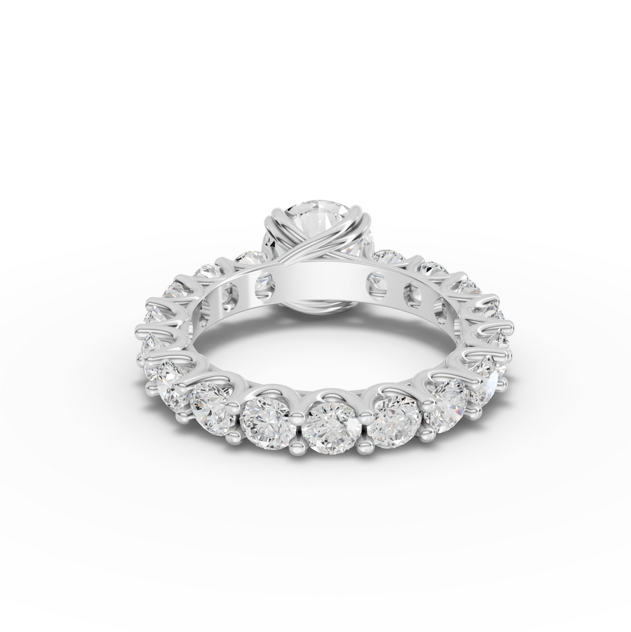 4.51 Ct Cushion Solitaire With Side Stone Ring 2.00 Ct Center