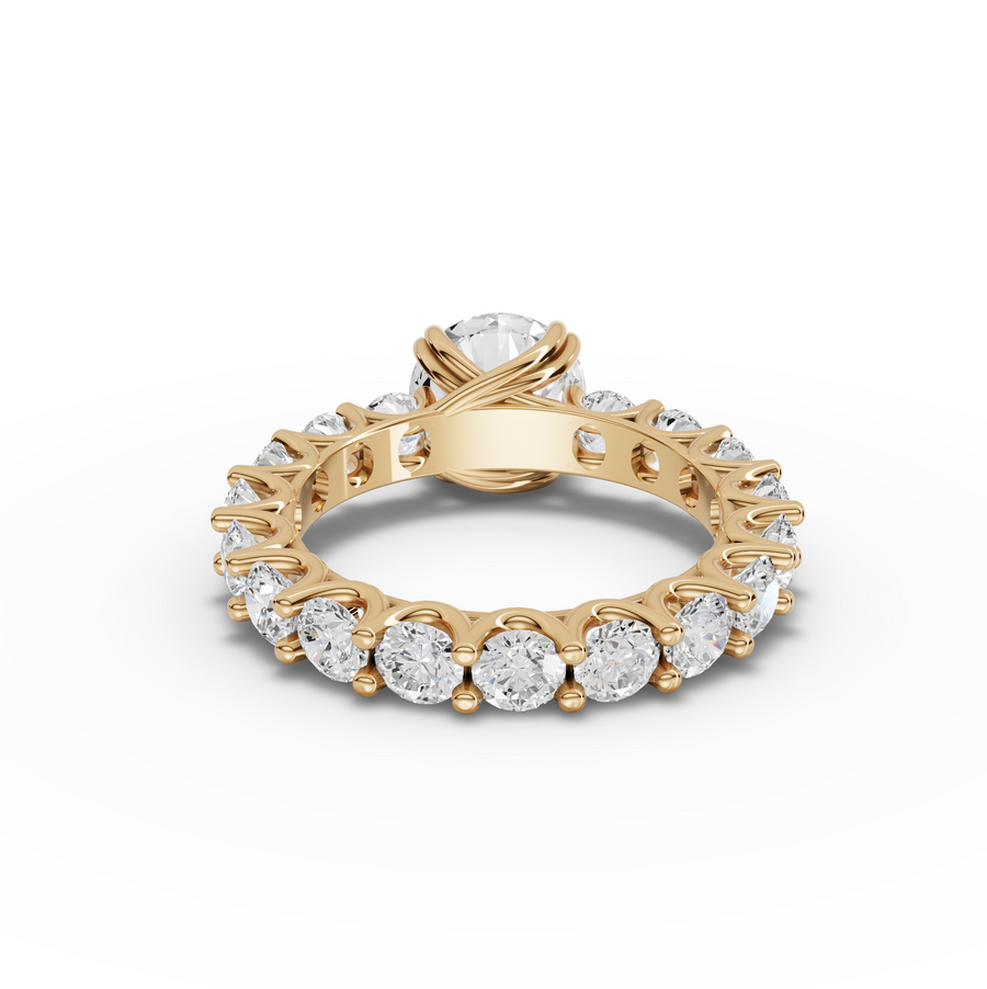 4.51 Ct Cushion Solitaire With Side Stone Ring 2.00 Ct Center