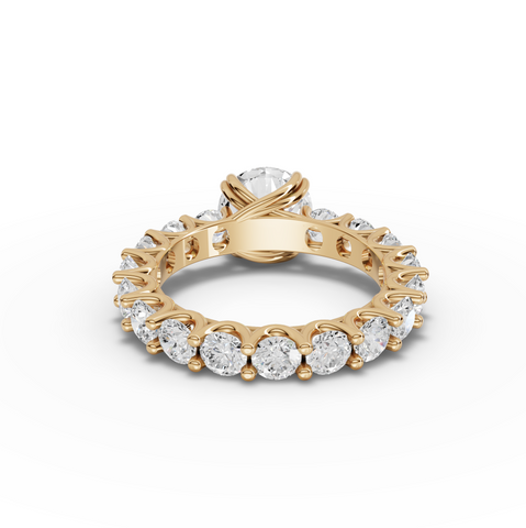 4.51 Ct Round Hidden Basket Eternity Lab Grown Diamond Ring